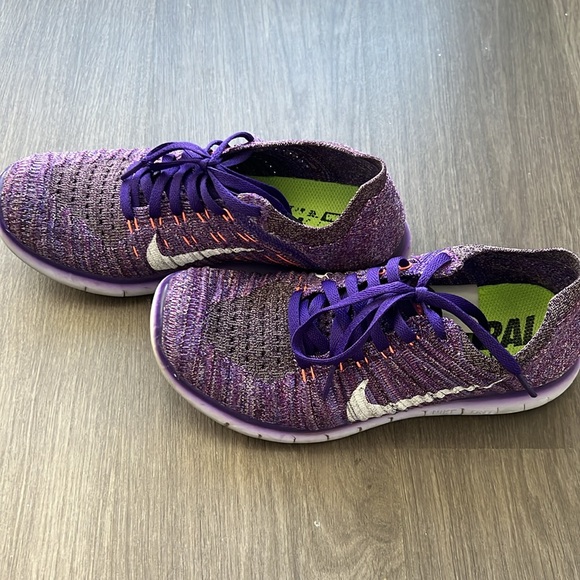 Nike Free RN Flyknit Purple shoes US size 6.5 - Picture 3 of 3